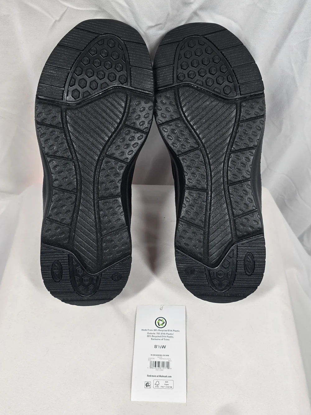 Athletic Works Black Knit Slip-On Banded Jogger Sneakers Size 8.5W